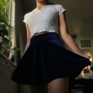 Forever 21 Velvet Blue Skirt